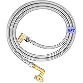 Dishwasher Installation Kit, Braided Stainless Steel Dishwasher Connector, 6 FT Water Supply Line with 3/8 Inch Compression E