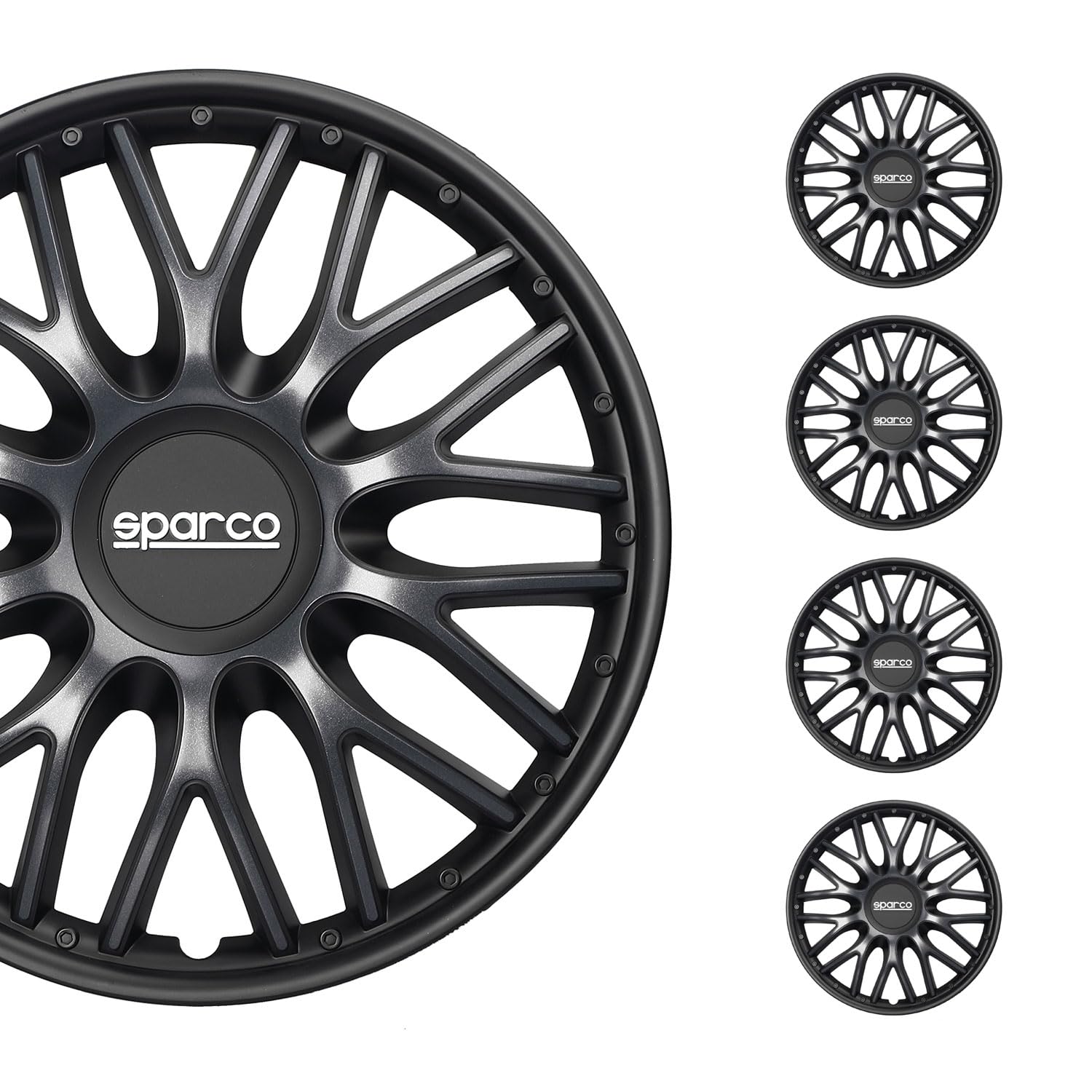 Sparco Wheel Covers Roma - 14-inch - Grey/Black - Set of 4 pieces