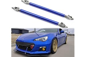 X XOTIC TECH Xotic Tech 2pc Adjustable 8"-11" Front Bumper Lip Splitter Diffuser Strut Rod Tie Bars Compatible with Most Vehicles [Blue]