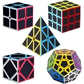 Speed Cube Set of 2x2 3x3 Skew Megaminx Pyramid Cube | Smooth Turning, Friendly ABS Material, Carbon Fiber Sticker, Solid &amp; Durable, Enhance Your STEM Skills, For Kids &amp; Adults