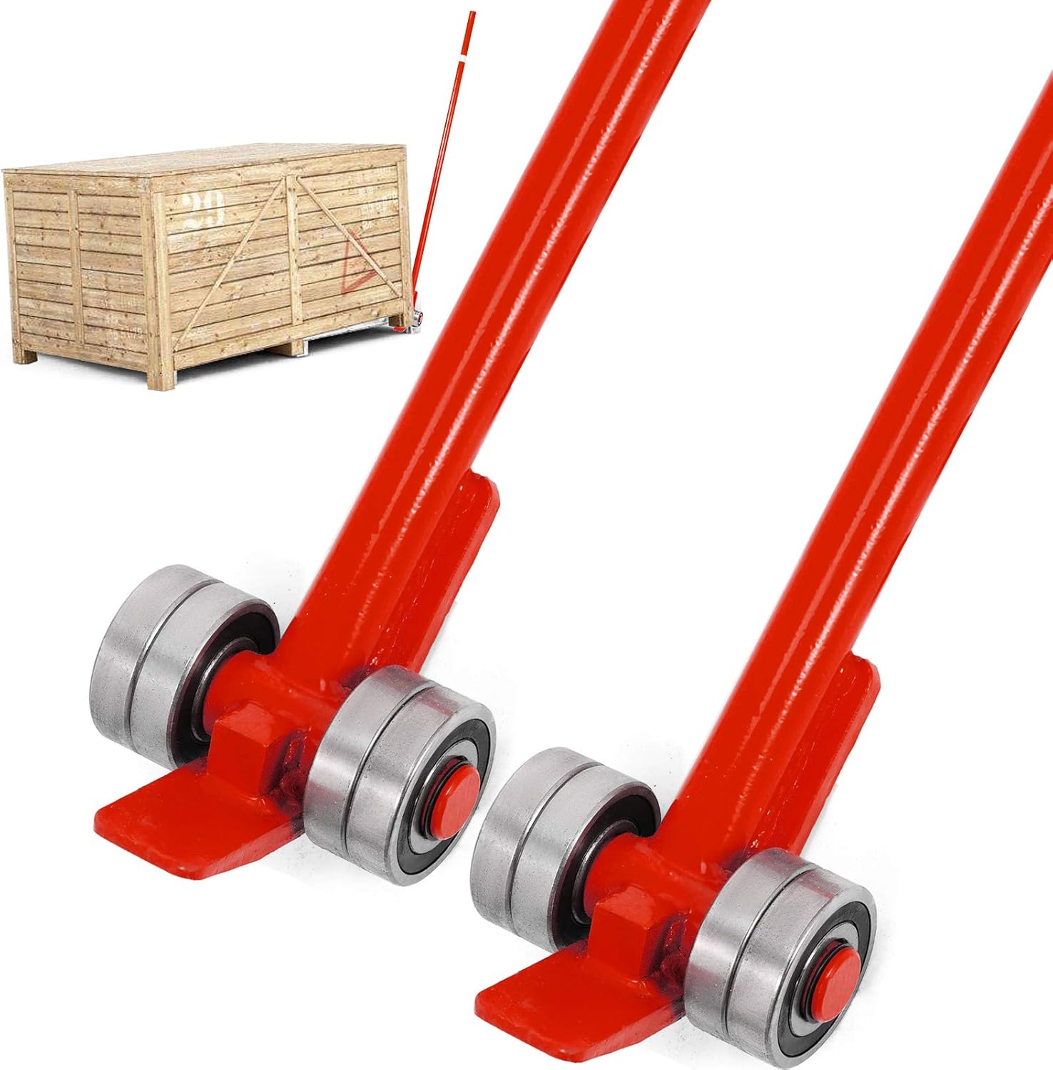 Bestequip 3t Prylever Bar 6600 Lbs Capacity Steel Pry Lever Bar Heavy Duty With Wheels Prylever With 5ft Length Handle Lightweight And Portable Easy To Store And Transport Pack Of 2 Amazon Com