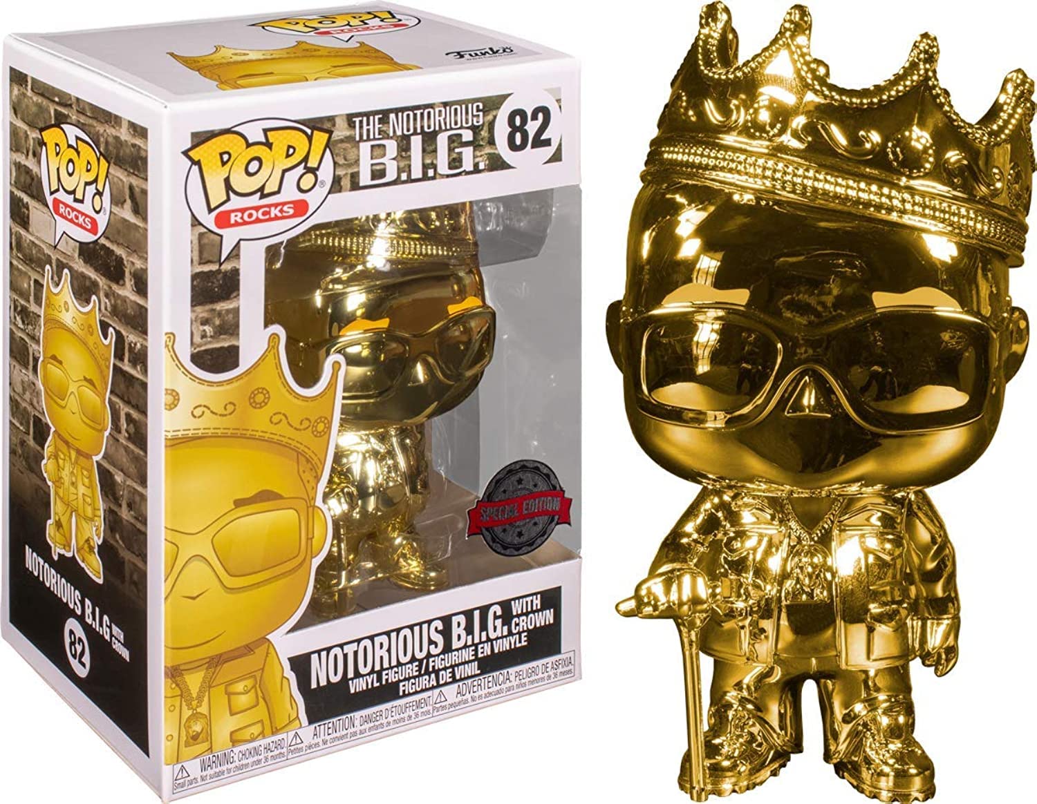 POP Funko Notorious B.I.G. 82 Notorious B.I.G. with Crown Gold Chrome Special Edition