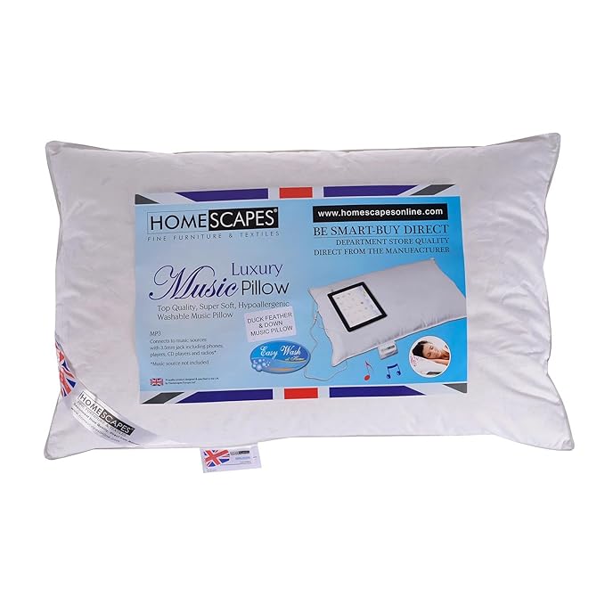 Homescapes Musical Musikkissen Entendaunen/-federn Weiß 48 x 74 cm waschbar milbenabweisend