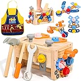 Kids Tool Set Construction Toys for 2 3 4 5 Year Old Boys Girls Toddler Tool Set Montessori Stem Toys for Kids 3-5 Wooden Tod