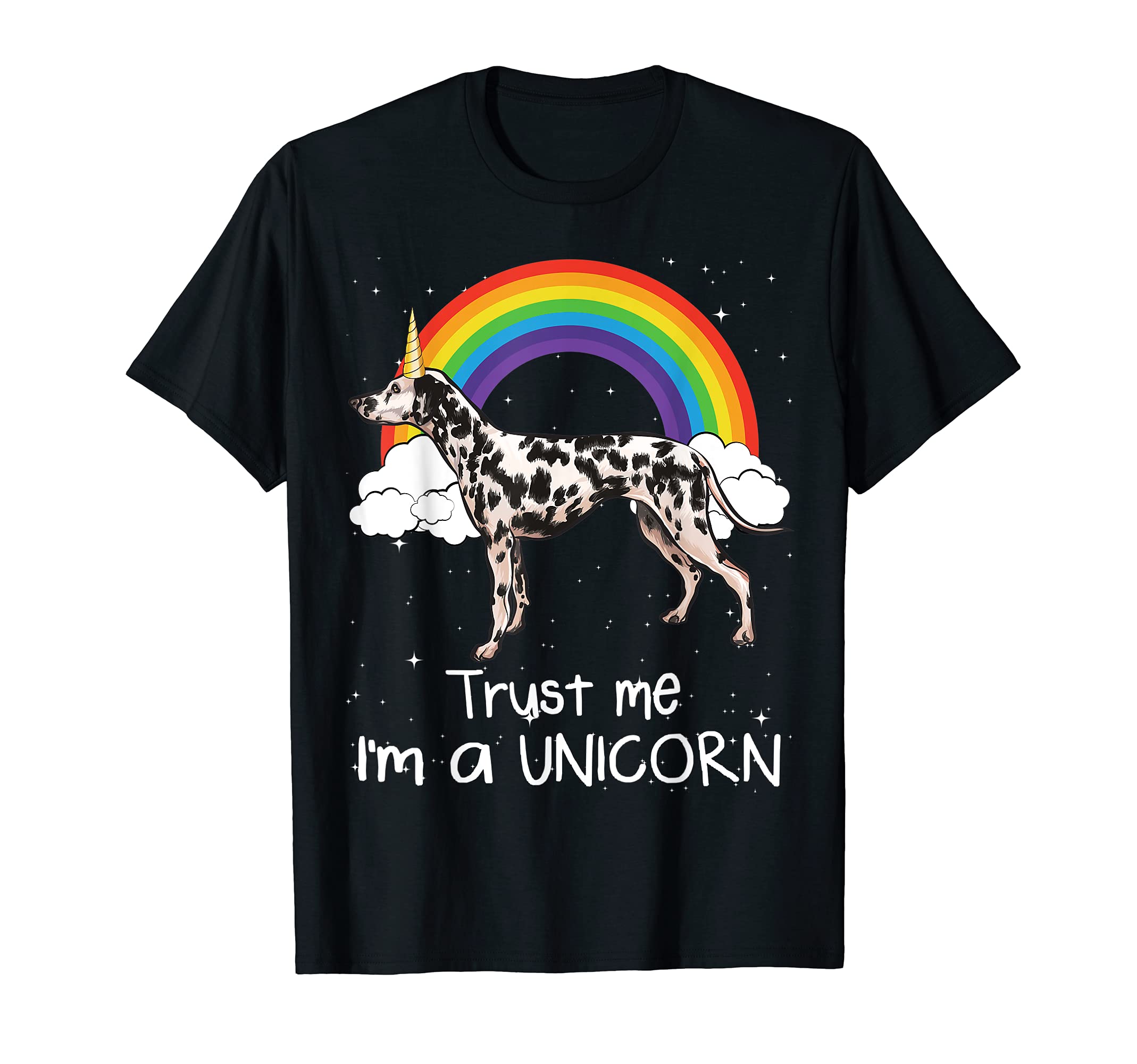 Rainbow Dalmatian Trust Me I'm A Unicorn Dog T-Shirt