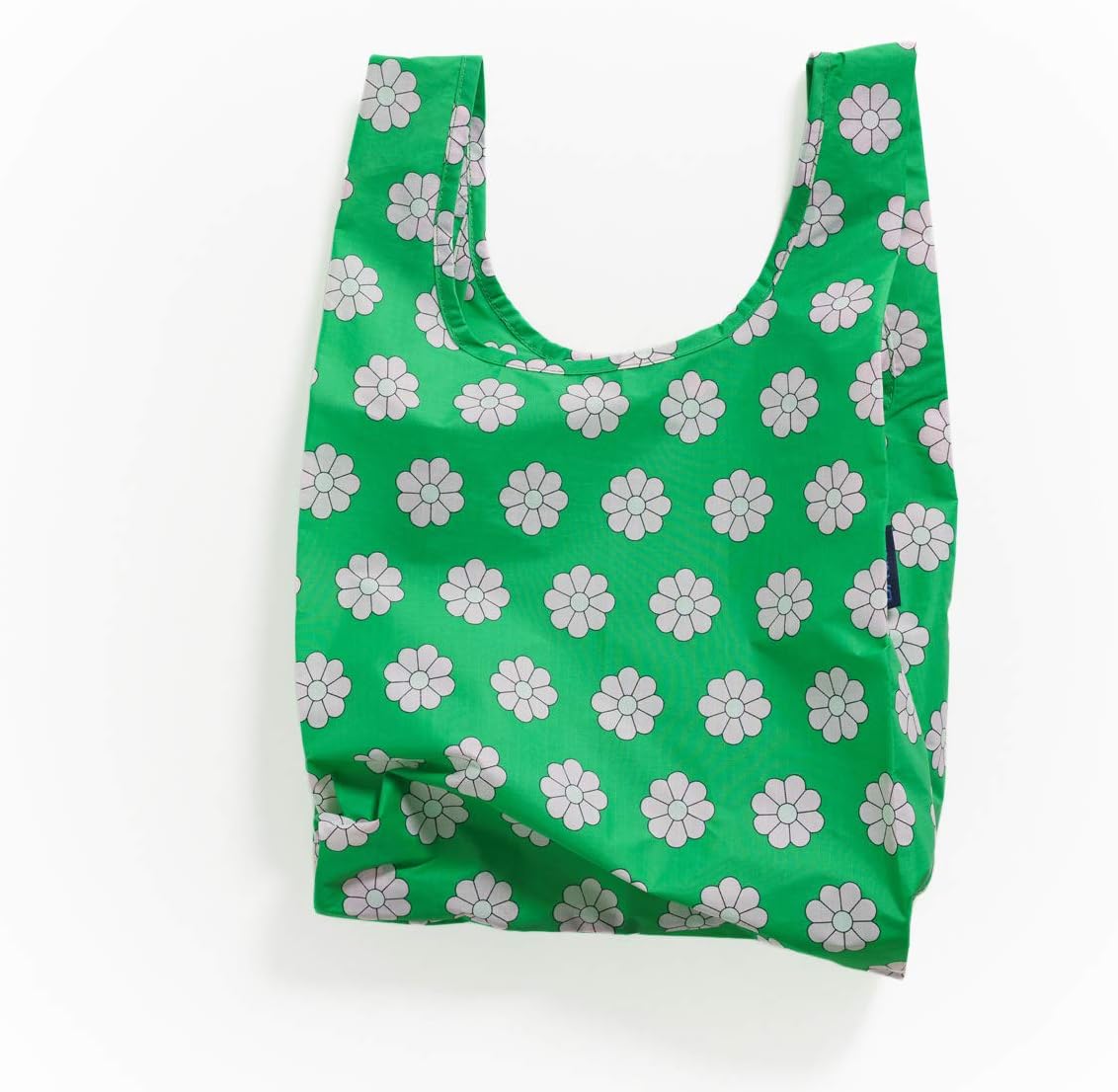 BAGGU Small Reusable Shopping Bag, Ripstop Nylon Grocery Tote or Lunch Bag, Green