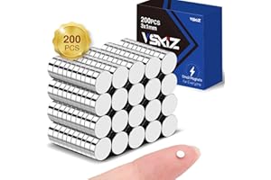 VSKIZ 200Pcs Small Magnets,3x1mm Tiny Rare Earth Magnets Round Refrigerator Magnets for Crafts