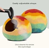 MEOWFIA Cat Cave Premium Felt Cat Bed Handmade Merino Wool Tucson Sunset Medium view 5