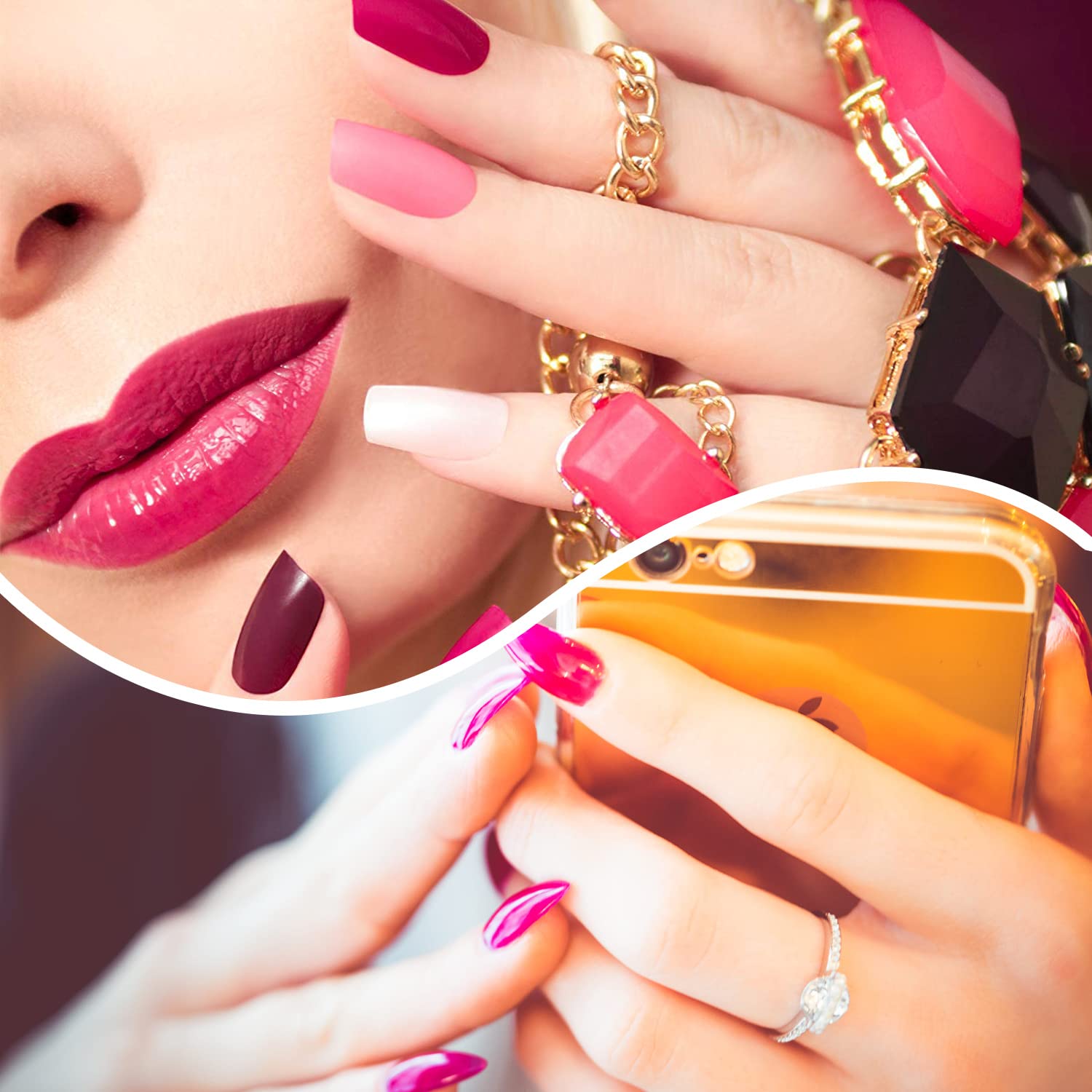 SILPECWEE 16 Sheets Nail Polish Stickers Full Nail Wraps Stick on Nail Polish Strips Self Adhesive Gel Nail Strips Fingernails Sticker Nails for Women with 1pc Nail File (Stylish Style) - Image 7