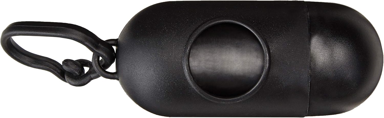  Basics Unscented Standard Dog Poop Bags with Dispenser and Leash Clip, 13 x 9 Inches, Black - Pack of 600 (40 Rolls) : Pet Supplies