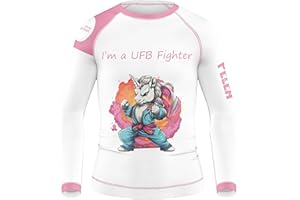 PELEA FIGHTWEAR Girls Long Sleeve Rashguard, BJJ Grappling MMA Jiu Jitsu Wrestling No Gi UFC Shirt Fight Wear, Long Sleeves