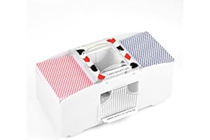 Nileole 2/6 Decks Automatic Card Shuffler, Battery-Operated Electric Shuffler for UNO, Phase 10, Skip-Bo, Texas Hold'em, Poker, Home Card Games (1-2 Deck (White))