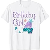 Mermaid Birthday Girl 4 Year Old Its My 4th Bday Mermaid T-Shirt