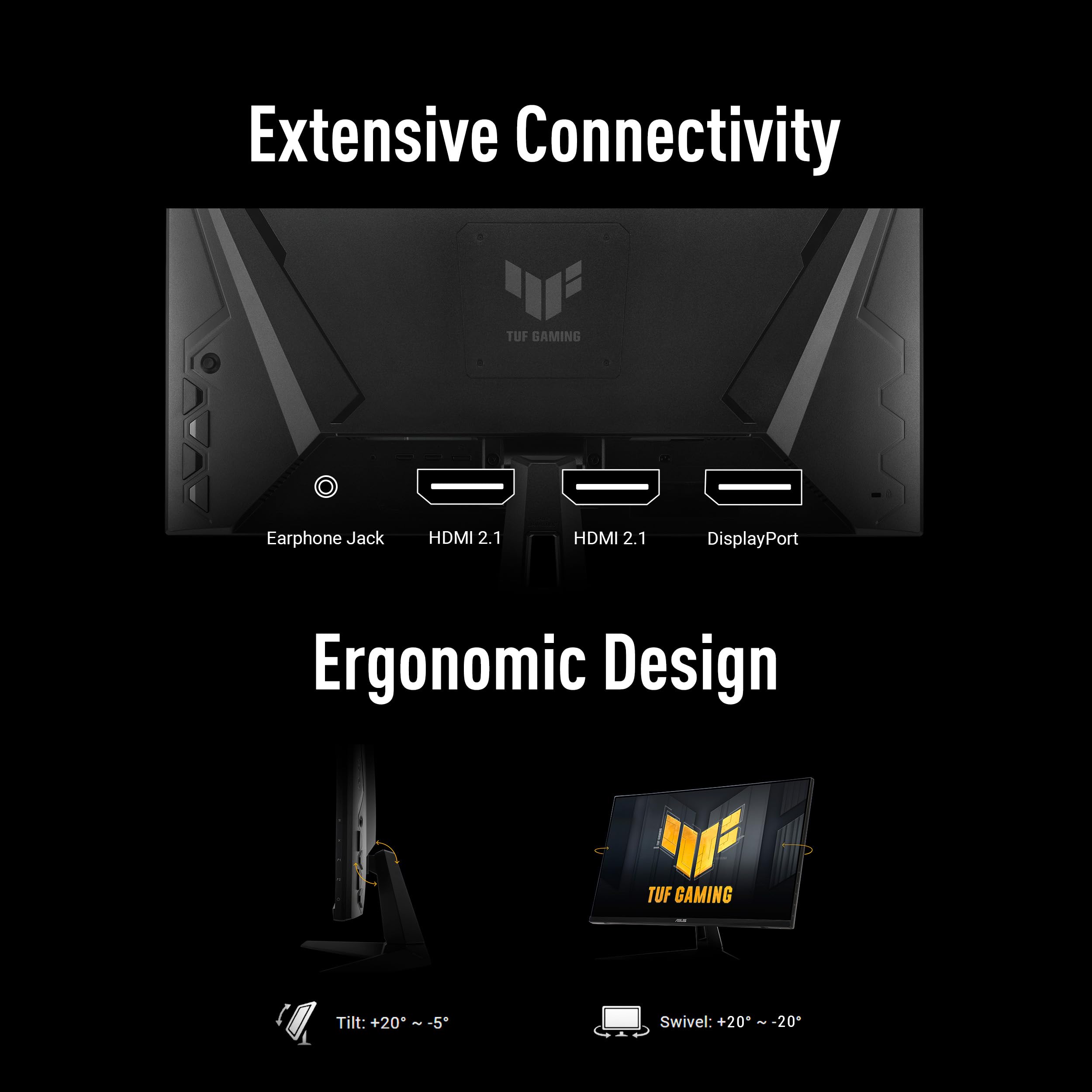 Asus Tuf Gaming Vg27Aqm5A 27&Quot; Qhd Fast Ips 300 Hz 1 Ms Built-In Speakers Gaming Monitor - View 7