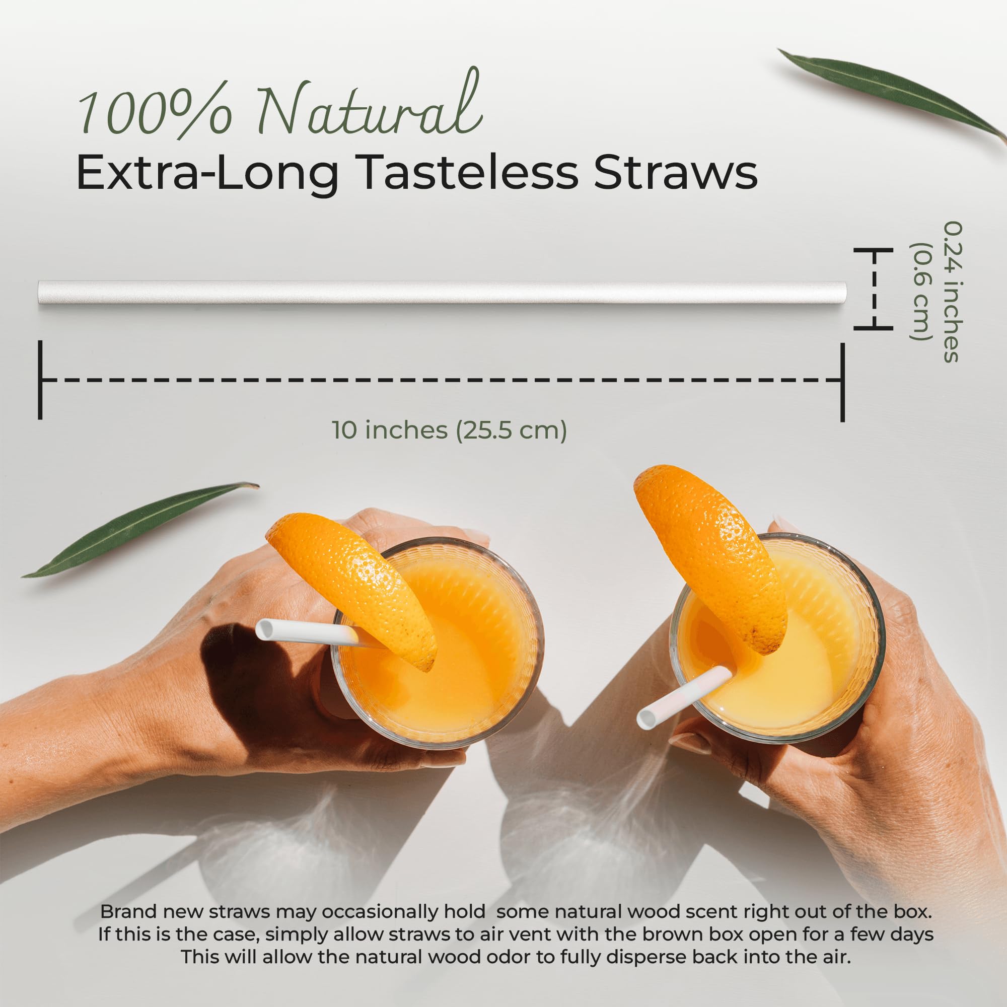 EcoPreps 10” Biodegradable Bamboo Fiber Straws, Extra-Long Straw | 100 Count, 100% Compostable, Plastic-Free, Eco-Friendly Drinking Straw | Plant Fiber, Party Jumbo Disposable Straws, 10 Inches Tall - Image 4