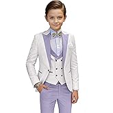 Suits for Boys Floral Jacquard Boys Suit 3 Piece Peak Lapel Tuxedo Suit Set Formal Kids Outfit for Wedding