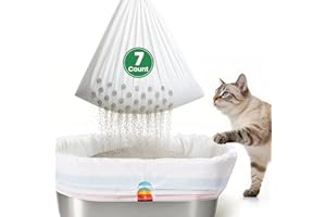 PETOCAT Sifting litter bags with 7-Day Litter System, Heavy Duty Thickened litter liners, 37x18 Inch (7 Pack) For Most Litter Boxes and Cat Supplies