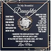 Larvincy To My Daughter Necklace – Meaningful Valentine’s Day Gift from Parents with Heartfelt Message Card & Elegant Box