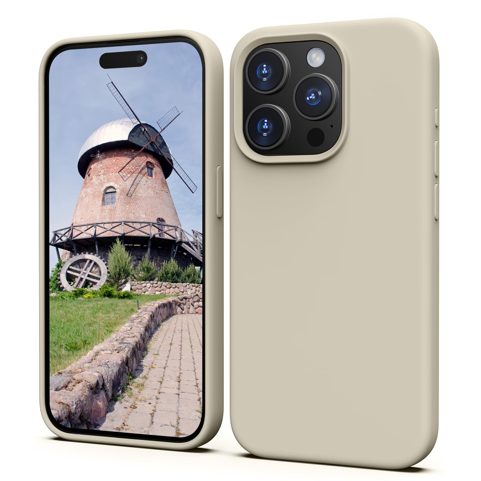 TIIXXA Silicone Case for iPhone 15 Pro Case, Soft Ultra Slim Protective Shockproof Liquid Silicone Phone Case, Anti-Scratch Microfiber Lining, 6.1" Gray — image 1