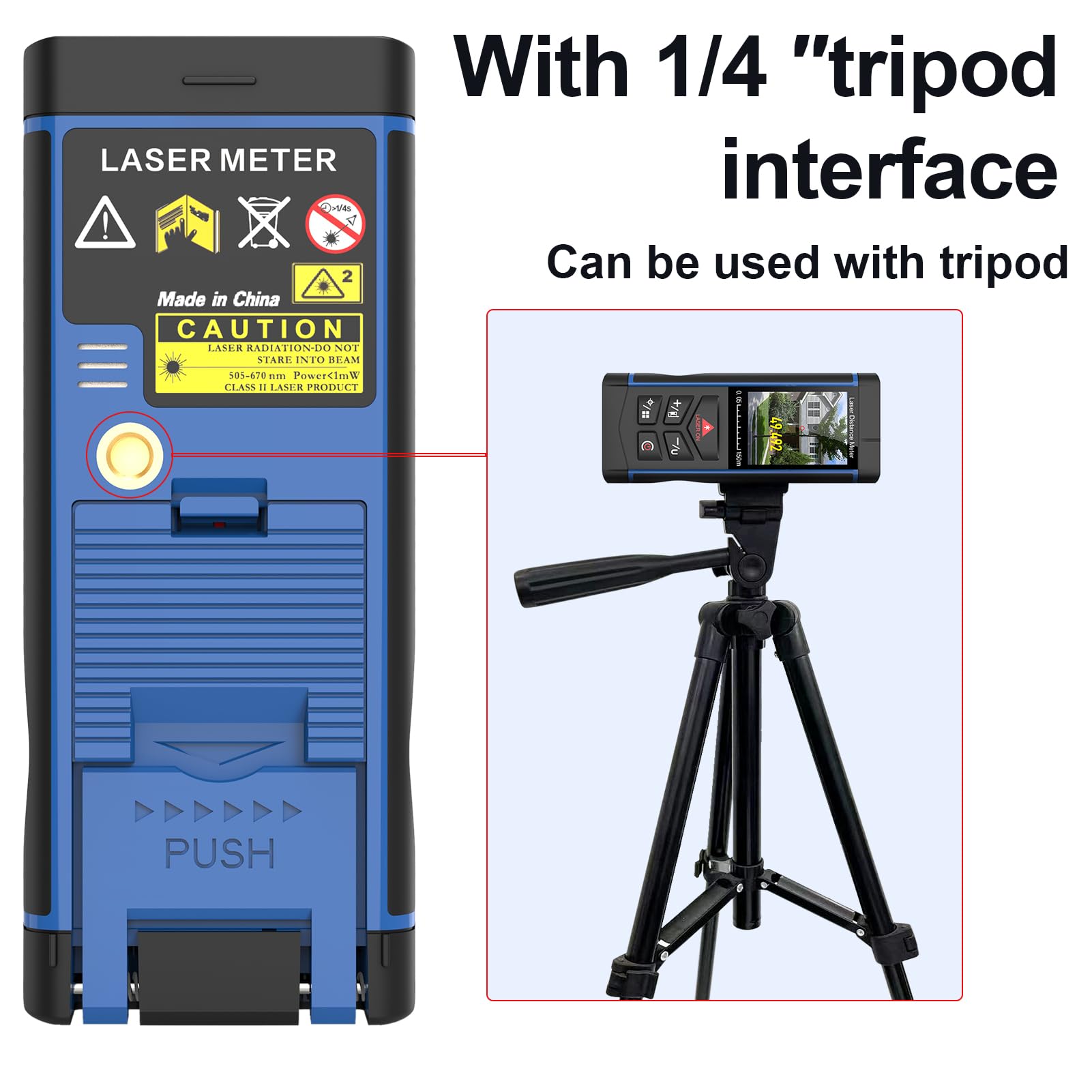 S.Fine 100m Laser Entfernungsmesser mit 6-Fach Kamera, ±2mm Genauigkeit, Elektronische Wasserwaage, Echtzeit-Winkelanzeige, Outdoor & Indoor Distanzmessgerät inkl. Stativ 8