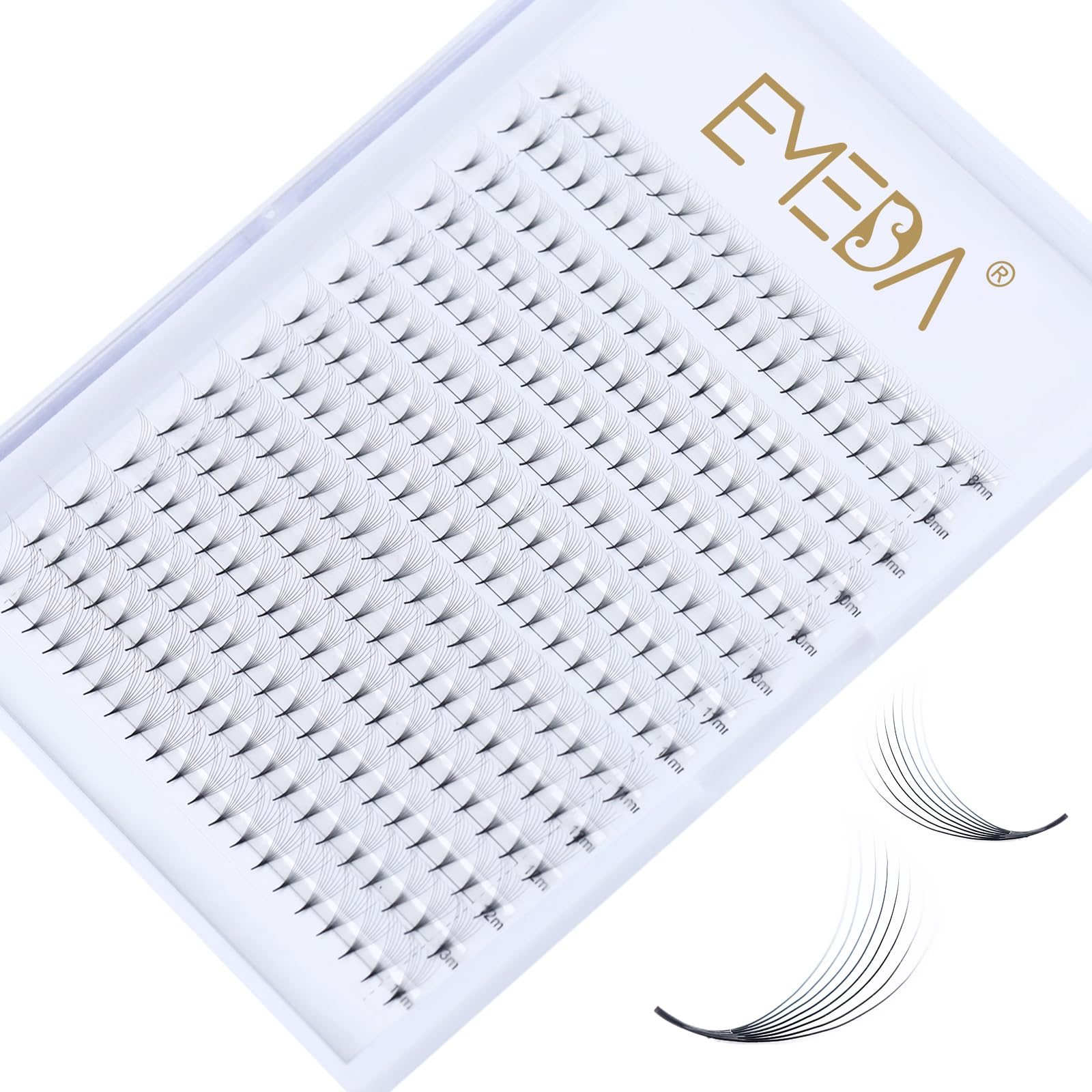 280Pcs 8D Pre made Fan Eyelash Extensions D curl 0.07mm Mixed 8-14mm 8D Russian Volume Lash Extensions Premade Lash Fans 8D Cluster Lashes 0.07 D curl(8D 0.07-D-mix)