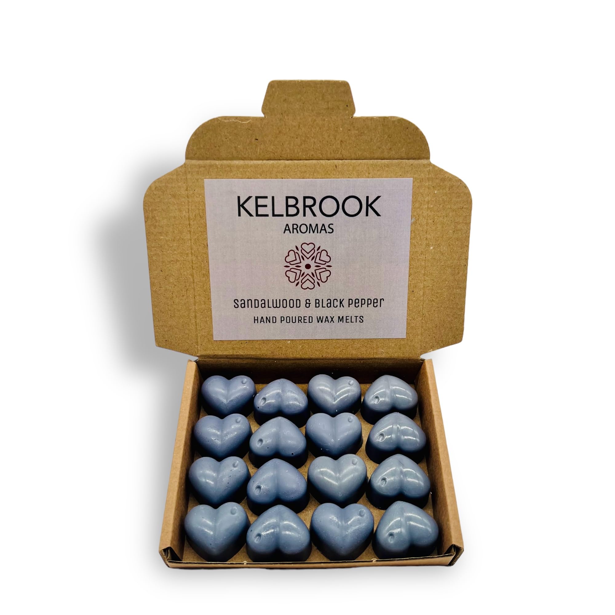 Wax Melts - Sandalwood and Black Pepper | 16 Pack | Strong Scented | Made in The UK | Plastic Free | Vegan