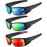QALLY Sports Sunglasses-Men Polarized Mens-Sunglasses: Wrap Around Sun Glasses for Cycling Fishing with UV400 Protection