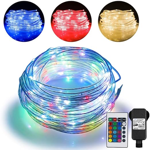 16 Colour Changing Outdoor Fairy Lights Plug in, 20m 200 LED Rope Lights Waterproof IP68 16 Colour Changing Outdoor Fairy Lights Plug in, 20m 200 LED Rope Lights Waterproof IP68