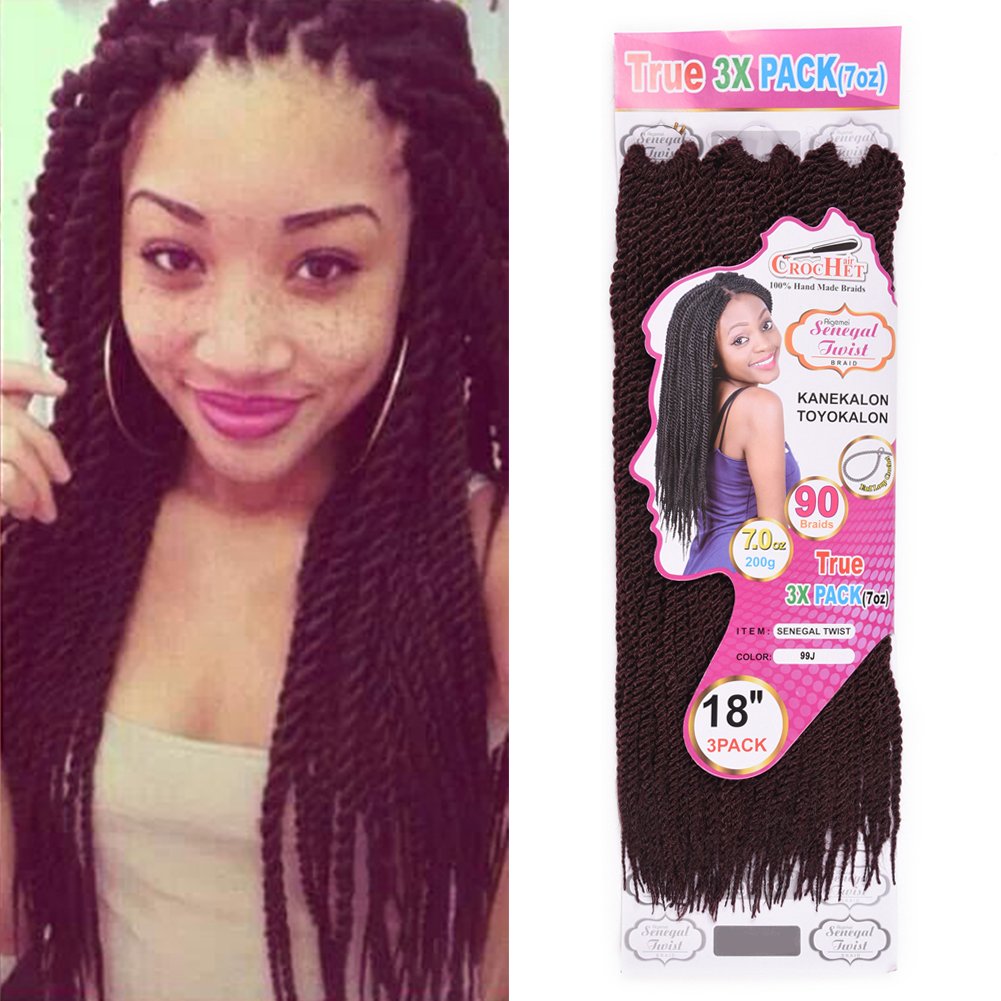 Julyqueen 1 Pack 99j 1packs 18 3pcs Senegalese Twist Crochet