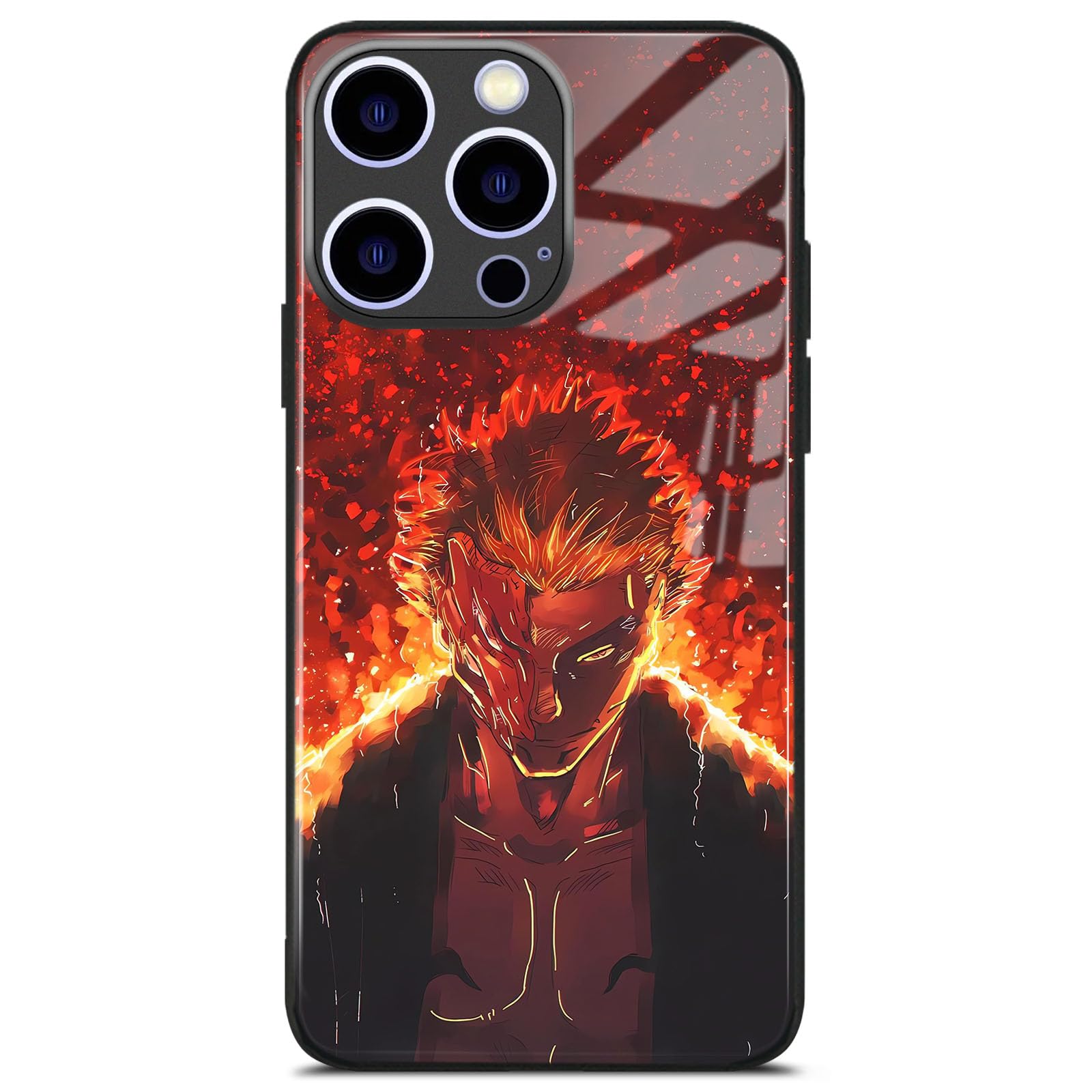 Akatxezy Anime Phone Case for iPhone 12 Pro Max, Unique Manga Art Glass Protective Shell, Shockproof Soft Silicone Bumper Design