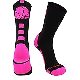 MadSportsStuff Basketball Socks for Boys Girls - Youth & Adult Athletic Crew Socks - Cushioned Moisture Wicking Performance
