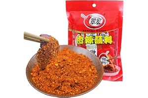 BAILINHOU Chinese chili dipping powder 3.52 oz/100g(built-in 10 pack), szechuan HotPot,BBQ Dipping material red chilli Spicy seasoning form Sichuan, China