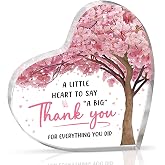 Milcier Thank You Gifts for Women, Appreciation Gifts Acrylic Heart Plaque, Birthday Christmas Thinking of You Gifts for Friend Grandma Mom Teacher Coworker
