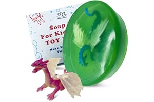 Relaxcation 1 Soap Bar For Kids With Toy Inside Cute Dragon Surprise - Natural Green Apple Kids Soap - Safe For Skin - For Hand, Face and Body Wash - Handmade in USA