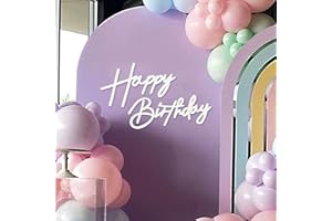 MASTRON Happy Birthday Sign for Backdrop - Felt Happy Birthday Sign for Balloon Arch Birthday Party Balloon Arch Backdrop Decorations for Birthday Party Baby Shower - White