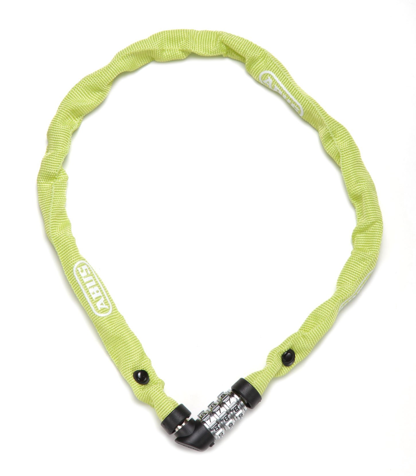 ABUS chain lock 1200 Web - Combination lock with 3-digit combination - Hardened steel chain - Lightweight bike lock with choice of colours - Bike accessories - 60 cm - Green/Lime