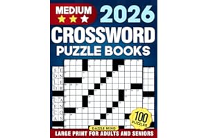 Medium-Difficulty Crossword Puzzle Books For Adults And Seniors: 100 Large Font Puzzles Fun Games to Focus Brain Boosting Activity for Cross Word Lovers (Perfect Christmas Gift for Crossword Lovers)