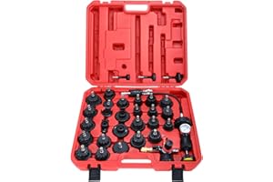 8MILELAKE 33Pcs Radiator and Cap Pressure Tester Kit Vacuum Type Cooling System Kit