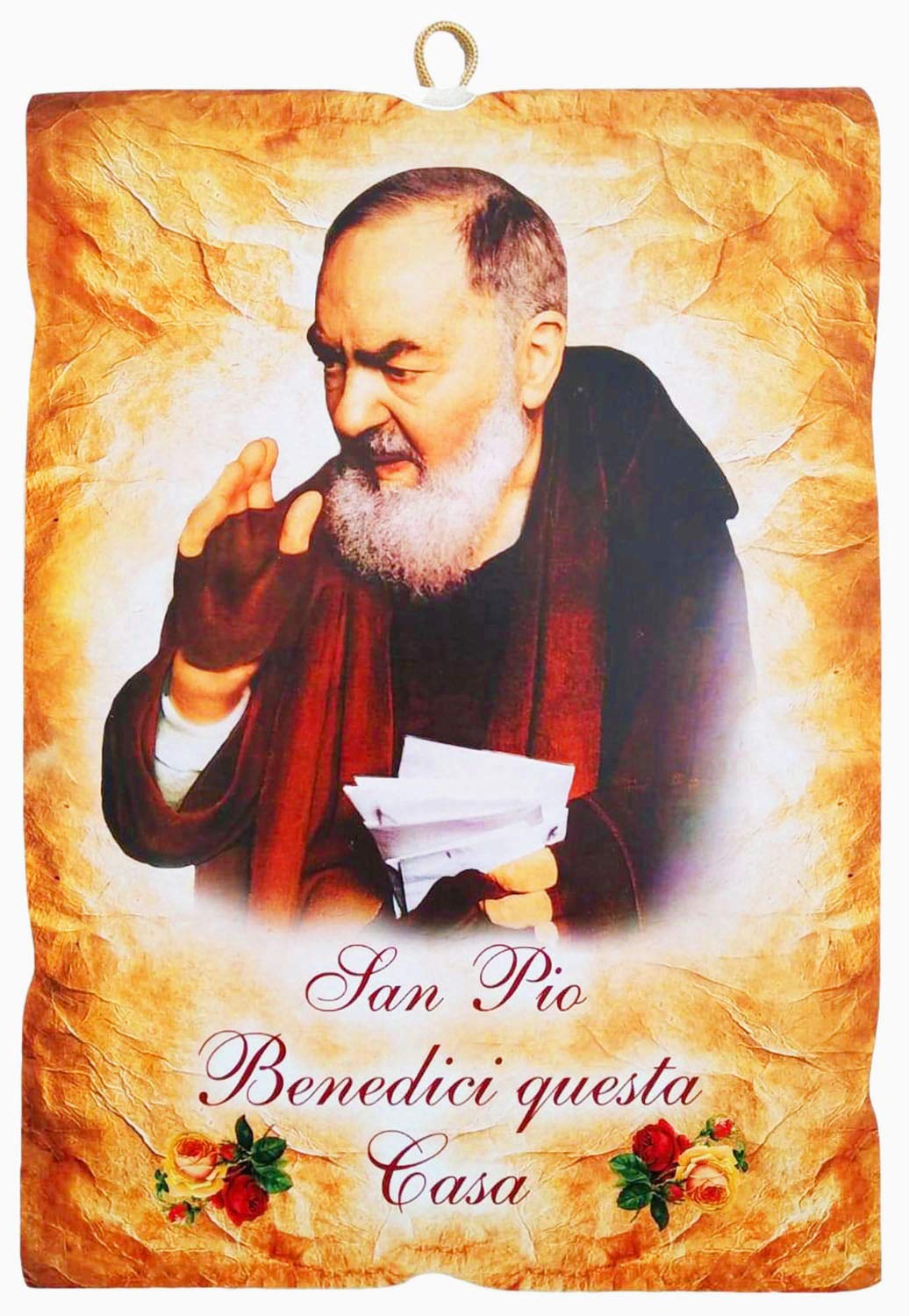 KUSTOM ART Vintage St. Pius Collectible Picture Print on Wood