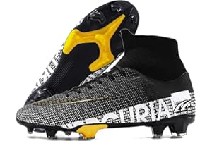 FAHOT Football Cleats Men Women, Non-Slip High Top Soccer Shoes Lightweight Shock Resistant Training Boots Sneaker Breathable Professional Turf Shoes Sport Athletic Ground Football Boots Soccer Cleats