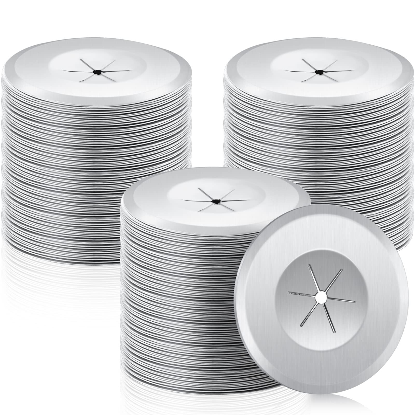 Photo 1 of 1.5 Inch Perforated Insulation Pins Self Locking Washers Flat Washer Round Galvanized Steel Plaster Washers for Wall and Ceiling (500 Pieces)