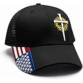 Christian Hats for Men & Women - Jesus Cross Faith Trucker Hat | Religious Caps for Men, Christian Clothes