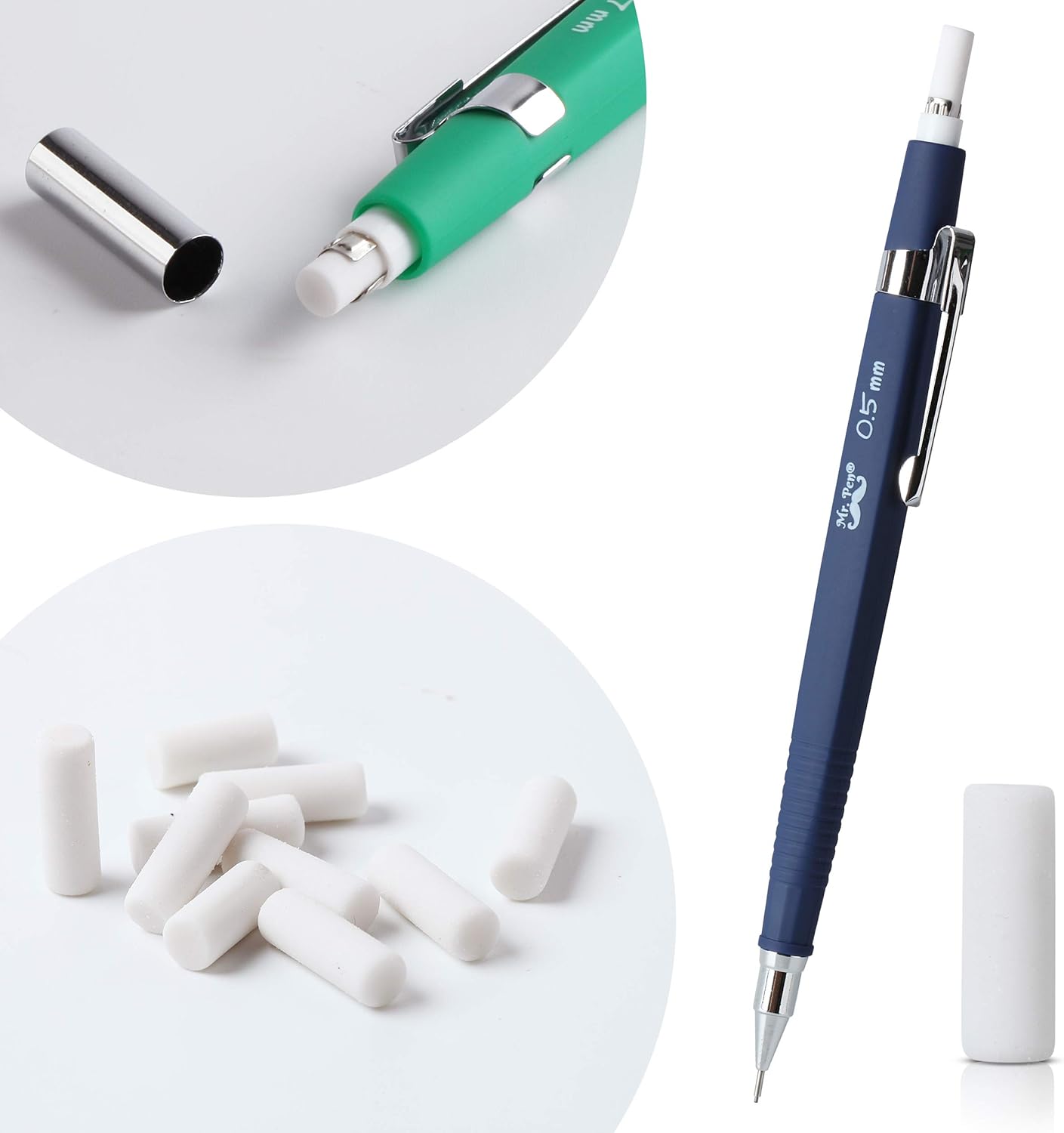 Mr. Pen Mechanical Pencil Set with Lead and Eraser Refills, 5 Sizes - 0.3, 0.5, 0.7, 0.9 and 2 Millimeters, Drafting, Sketching, Illustrations, Architecture, Drawing Mechanical Pencils : Office Products