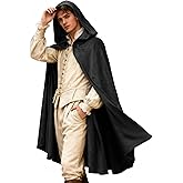 VZQI Renaissance Hooded Cloak Hobbit Halloween Medieval Costume Adult Cosplay Short Cape for Men and Women