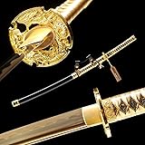 SJ SHI JIAN Golden Japanese Samurai Katana Sword