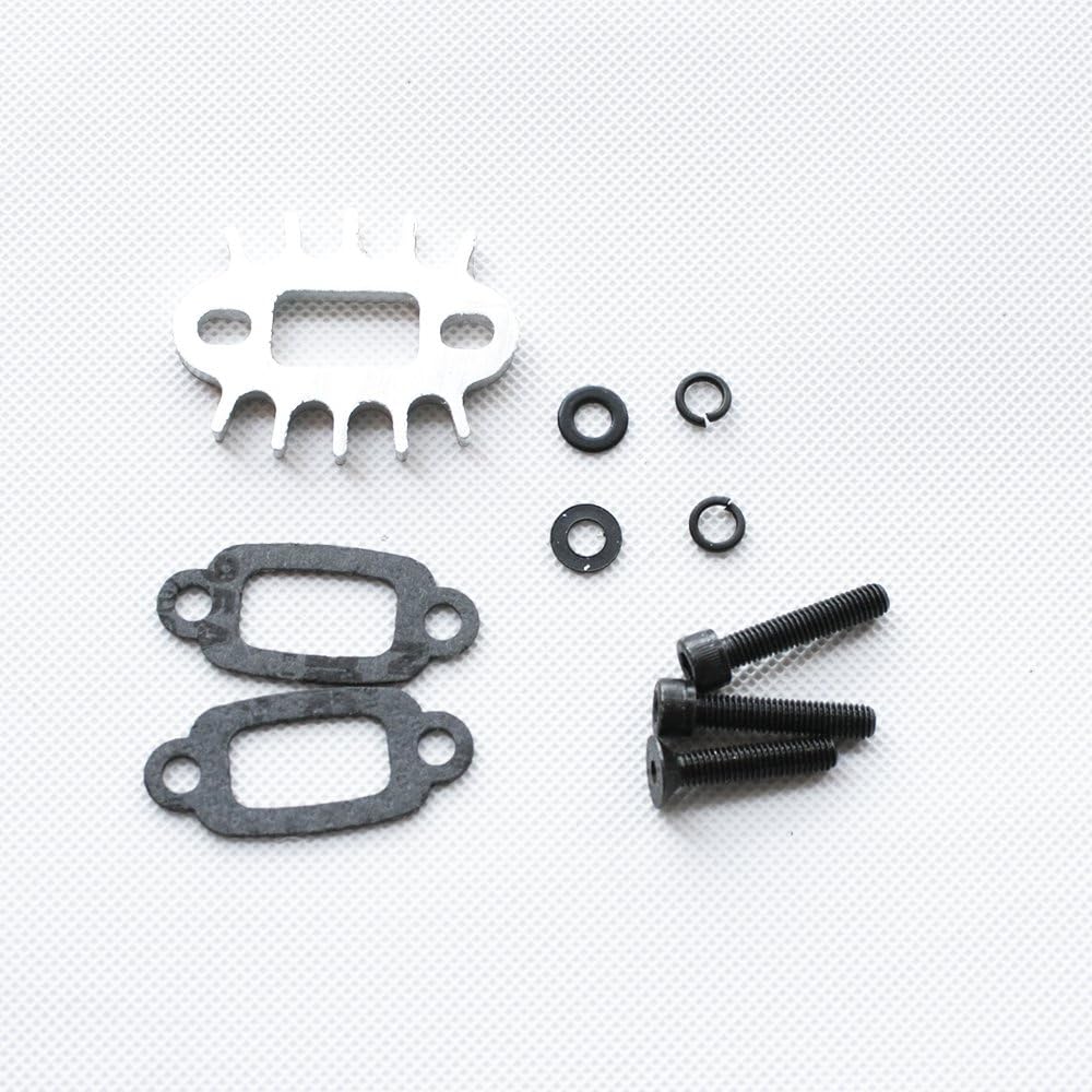 Bestdotek BAJA EXHAUST SPACER / HEATSINK PLUS 2 GASKETS AND BOLTS for HPI Racing KM ROVAN BAJA 5b 5t
