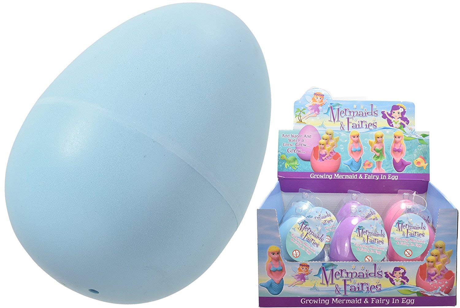 Toyland® 10cm Growing Mermaid & Fairy in Egg - Grow Your Own Mermaids & Fairies - Girls Toys (Blue)