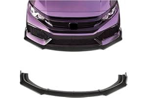 Kojem 3Pcs Front Bumper Lip Compatible with 2016-2021 Honda Civic 10th 4DR Sedan Under Chin Spoiler Plastic (Carbon Fiber Style)