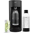 New Mysoda Glassy Design Sparkling Water Maker With 1L Glass & Plastic bottle - Silent Nordic Design Soda Maker Featuring A Sliding Door Opening - No Cylinder Included - Colour Black