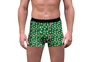 Men's Funny Christmas Underwear Hilarious Xmas Printed Boxers Brief Comfort Breathable Novelty Shorts No Fly